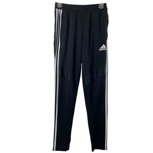 Adidas Track‎ Pants Womens Small Black Zip Bottom Legs Zip Pockets Activewear